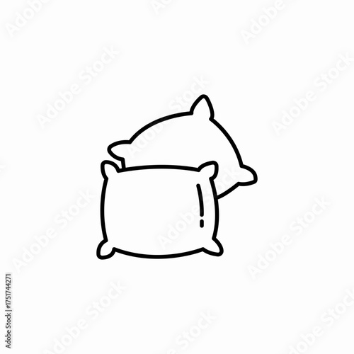 two stacked pillows icon sign vector