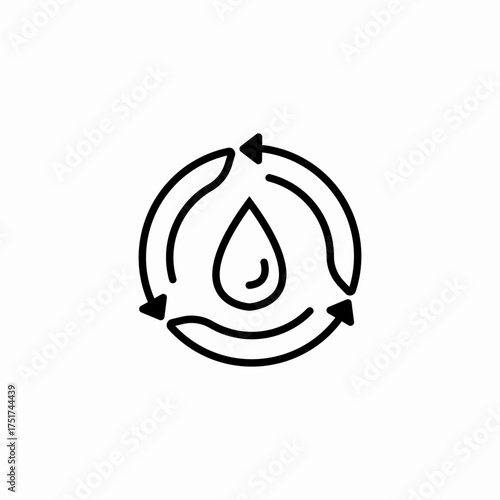 water drop cycle icon sign vector
