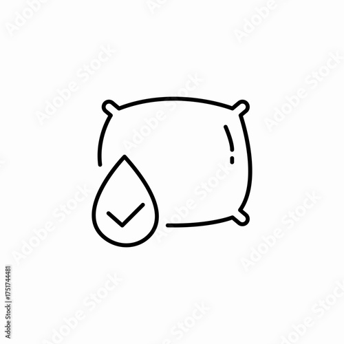 waterproof liquid pillow icon sign vector