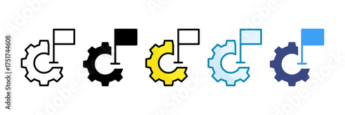 Goal Setting Icon Set Multiple Style Collection