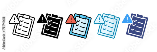 Risk Assessment Icon Set Multiple Style Collection