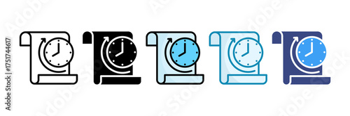 Time Tracking Icon Set Multiple Style Collection
