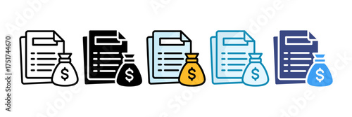 Budget Report Icon Set Multiple Style Collection
