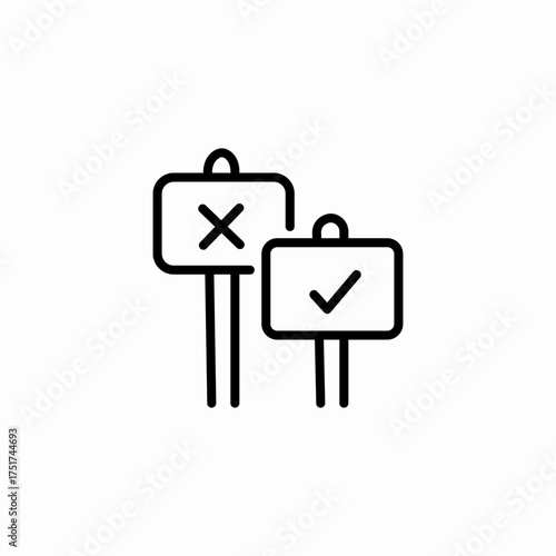 yes no choice icon sign vector