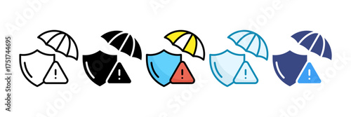 Risk Mitigation Icon Set Multiple Style Collection