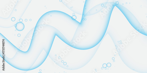 Blue Fluid Wave Abstract Water Bubble Background.