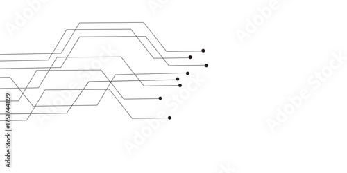 White circuit board technology background design .Dots and lines connection circuit design vector futuristic circuit board . components representing technology and innovation .