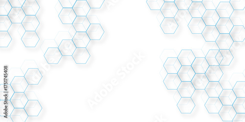 abstract geometric blue texture background. blue hexagon 3D background texture. 3d rendering illustration. Clear pattern abstract background hexagon .Futuristic abstract banner.	