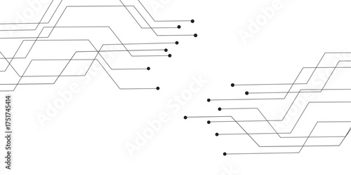 White circuit board technology background design .Dots and lines connection circuit design vector futuristic circuit board . components representing technology and innovation .