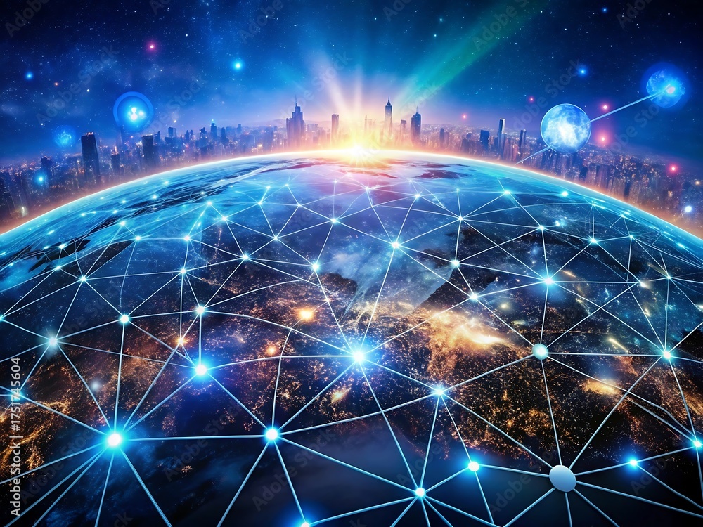 Obraz premium Global network over the world