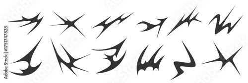 sharp abstract spiky shapes in yk aesthetic style