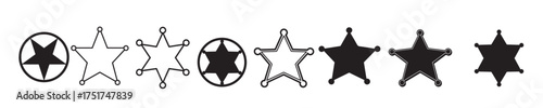  sheriff star silhouette white background