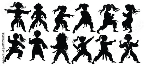 silhouettes of sport men karate martial arts athletic .