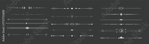 silver celestial divider thin line border decoration