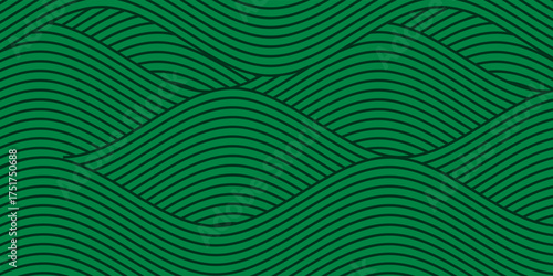 farm green banner, organic abstract background with fields. wavy green lines, natural organic products. ecology background. striped farmer green Pattern