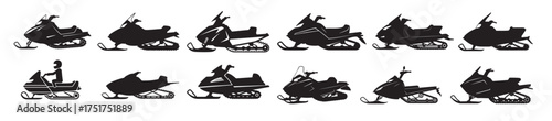snowmobile silhouette white background
