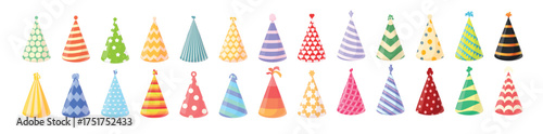 party hats icon cartoon style