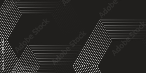 Dynamic turquoise neon hexagonal lines form a striking geometric pattern on a black background, evoking modern technology. vector illustration eps10