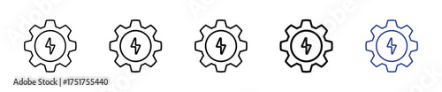 Energy setting icon set outline multiple icon vector illustrator concept