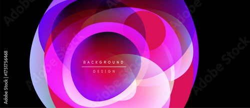 Abstract flowing shapes, vibrant colors create dynamic background. Pink, purple, blue hues blend seamlessly. Modern design element.