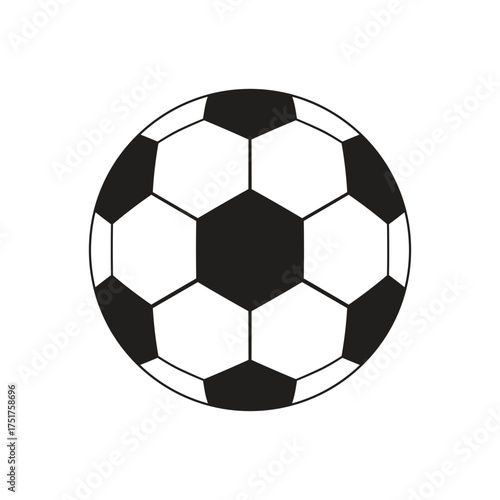 Black and white soccer ball with classic panel design, ready for a kick-off on the field.