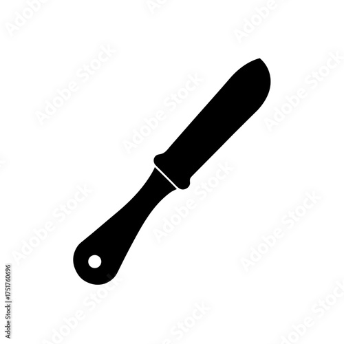 Illustration of a black podiatry file on transparent background silhouette