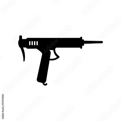 Silhouette of a caulking gun tool on transparent background