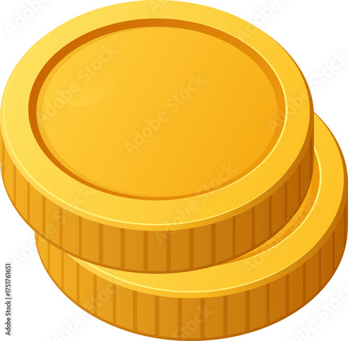 Stacked coins represent value and wealth accumulation. Gold coins symbolize prosperity and treasure.