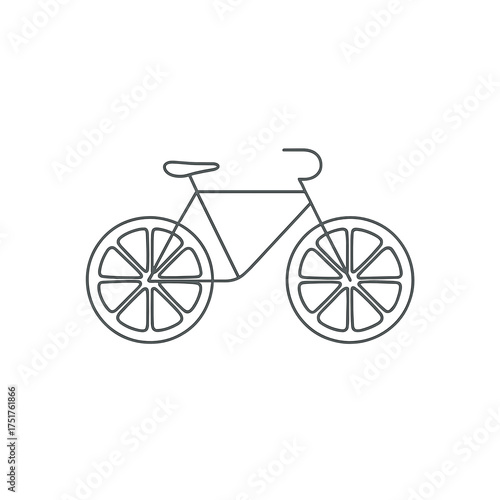 Simple line drawing of a bicycle on a white background  