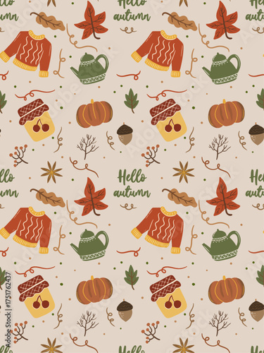 Seamless Pattern Autumn Theme