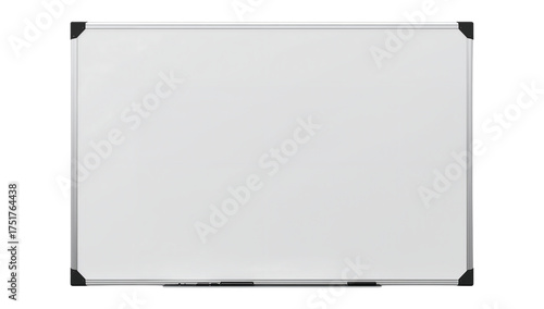 Empty Whiteboard on Black Background Clean