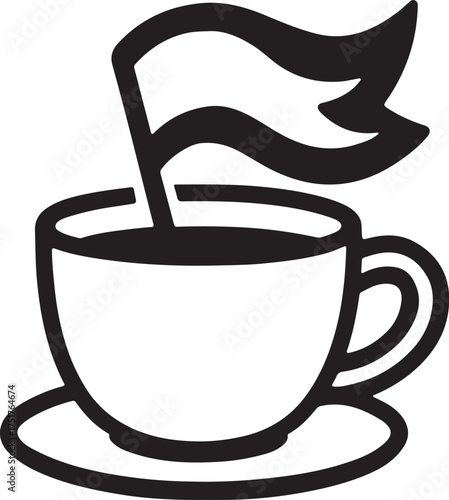 A victorious cup of coffee symbolizes achievement and fuels ambition. Perfect for designs needing a motivational boost or representing a winning strategy.