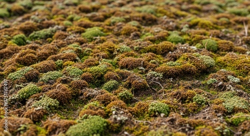 A patch of moss on a rocky surface.