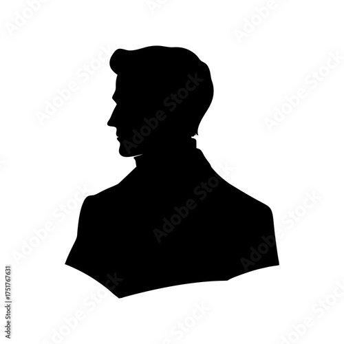 Gentleman Silhouette Vector Illustration on White Background