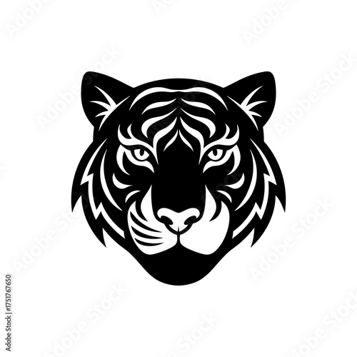 Tiger Head Silhouette Vector Illustration