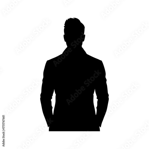 Man Silhouette Vector Art on White Background