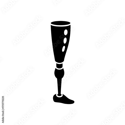 Illustration of a prosthetic leg on transparent background silhouette