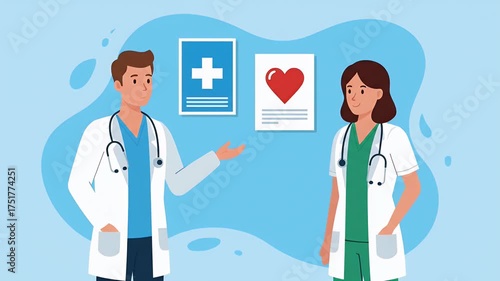 Animated video Medical professional Concept.. Full length animation illustration. High quality 4k footage.