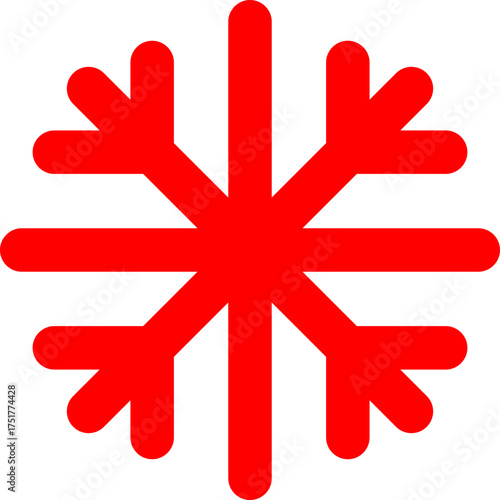 red snowflake on white background