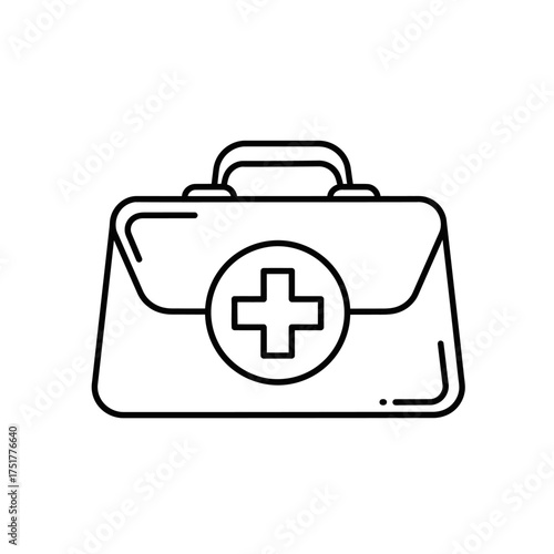 First Aid Kit Medical Bag Icon Outline.