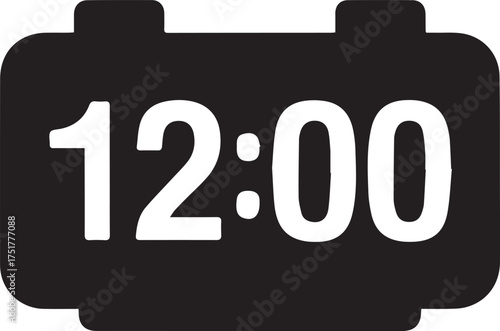 New year silhouette time 12 00 countdown midnight clock digital display celebration