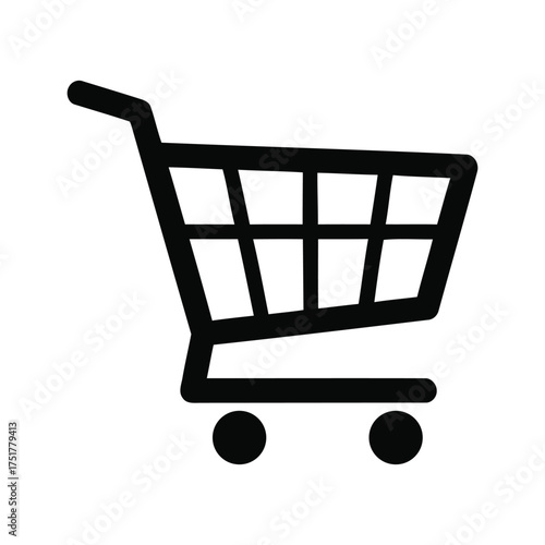 Iconic shopping cart symbol representing online shopping and commerce transactions