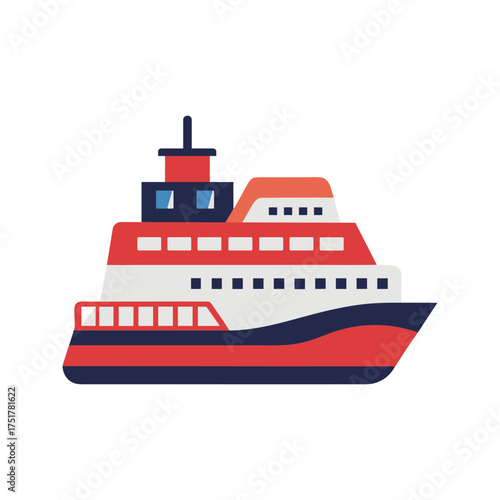 vector illustration of a ferry 