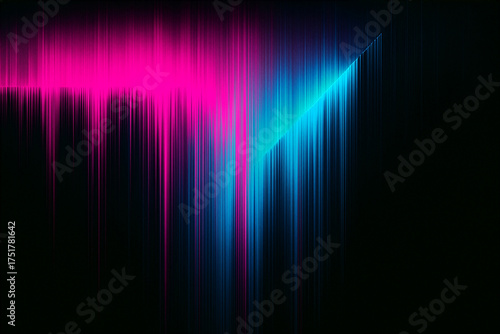 Abstract Glowing Pink and Blue Vertical Lines on Dark Background