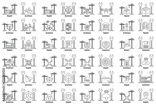 A collection of icons for various professions and industries