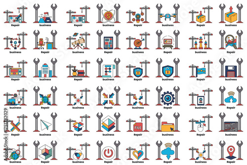 A collection of icons for various professions and industries