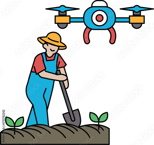 A man is digging a hole in the ground with a shovel