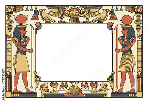 Art Deco Egyptian Frame Vector
