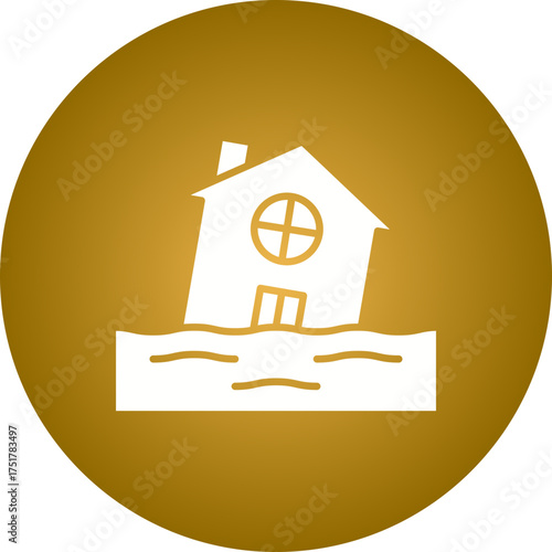 house icon on metal internet button