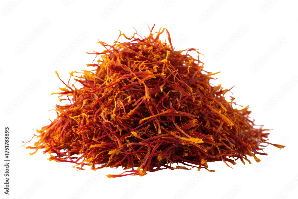 Fototapeta premium Pile of vibrant orange-red threads